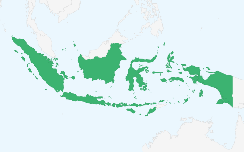 インドネシア共和国 の位置(拡大)