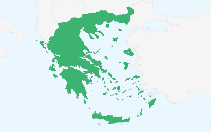 ギリシャ共和国 の位置(拡大)