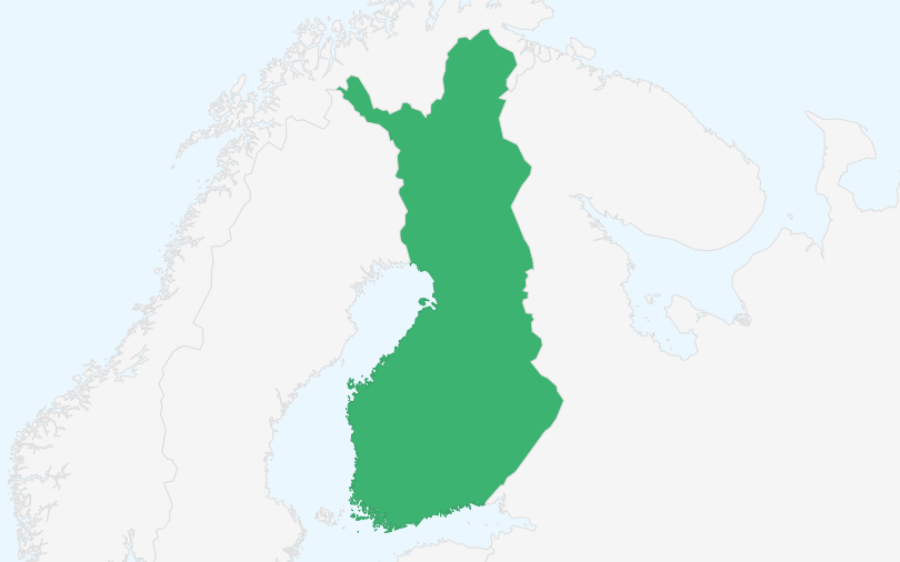 フィンランド共和国 の位置(拡大)
