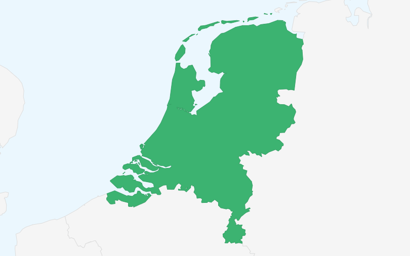 オランダ王国 の位置(拡大)