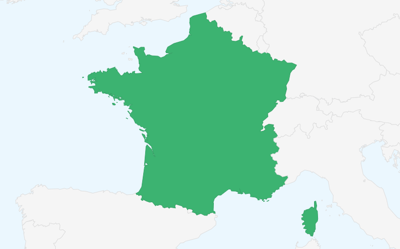 フランス共和国 の位置(拡大)