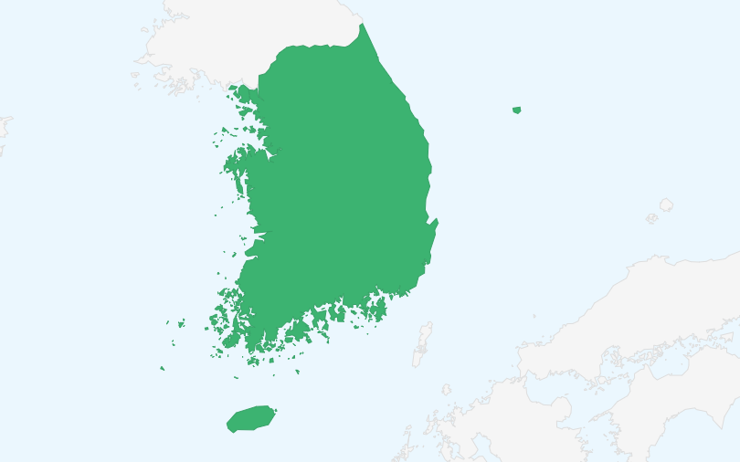 大韓民国 の位置(拡大)