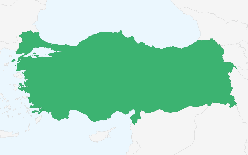 トルコ共和国 の位置(拡大)
