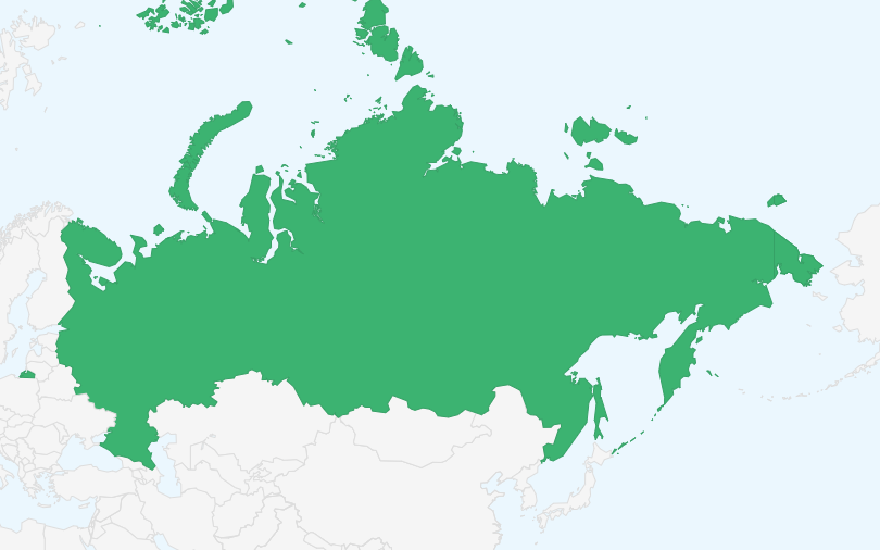 ロシア連邦 の位置(拡大)