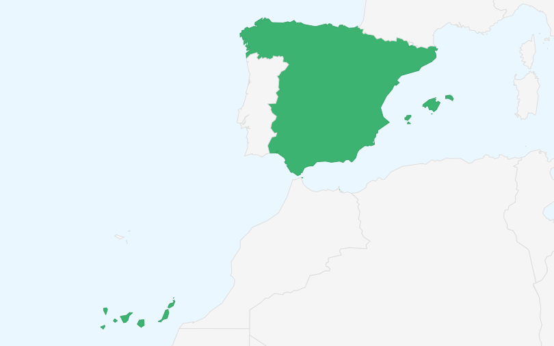 スペイン王国 の位置(拡大)